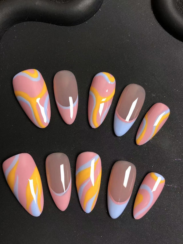 Dopamine-themed color scheme, Minimalist, Sunny vitality, Girlish charm, Short manicure, High-end custom S189  Wearing Nails